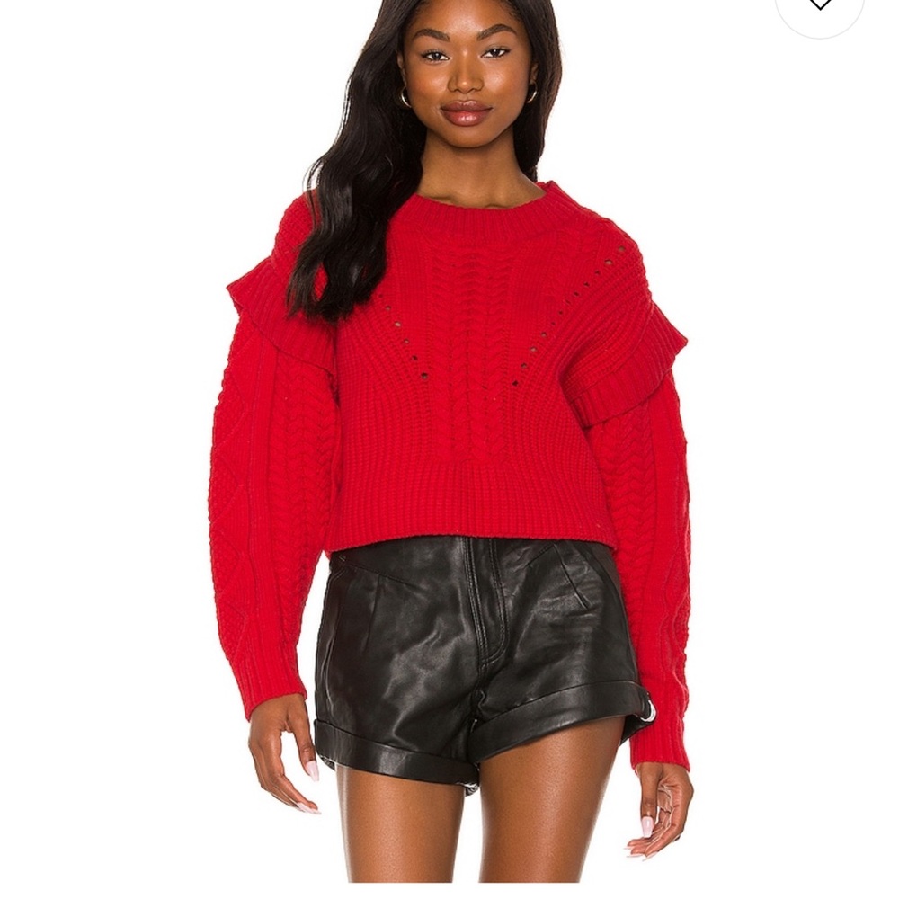 Myles cable sweater in red